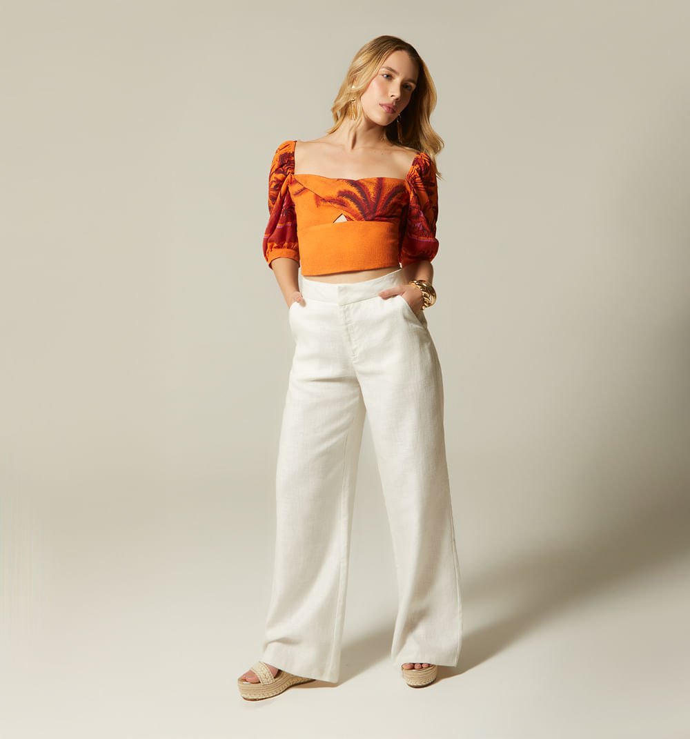 Blusa manga corta copa entorchada