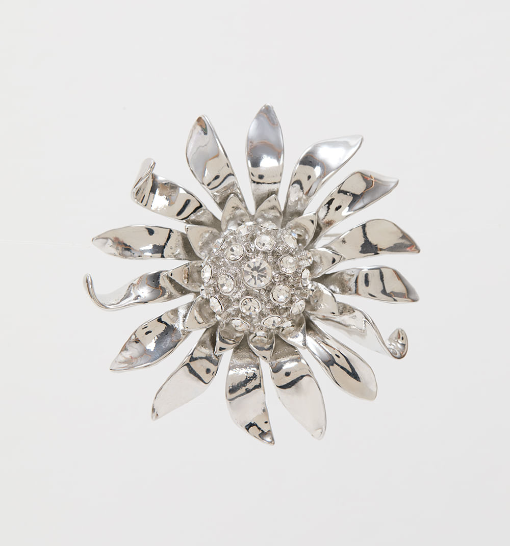 Broche flor cristales