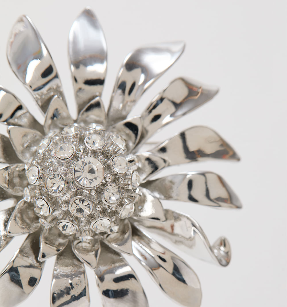 Broche flor cristales