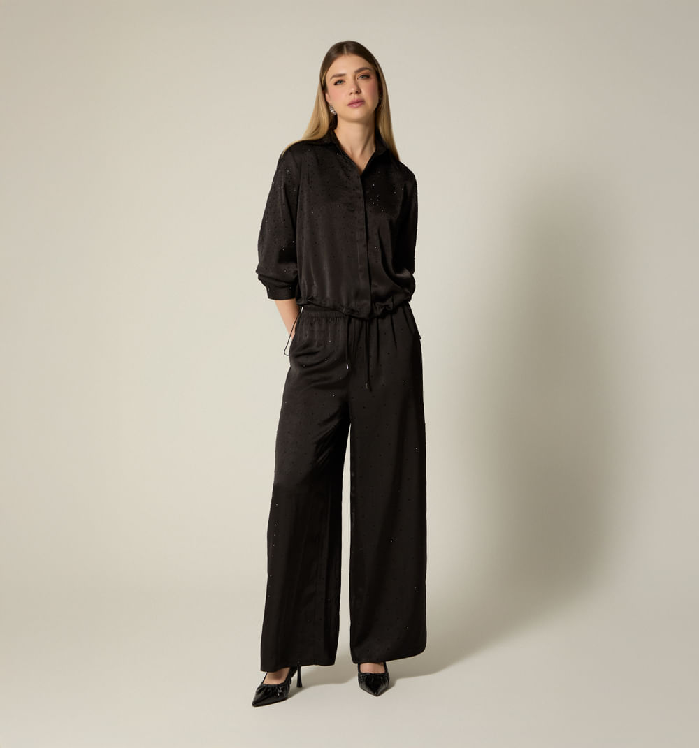 Blusa manga larga  con hot fix