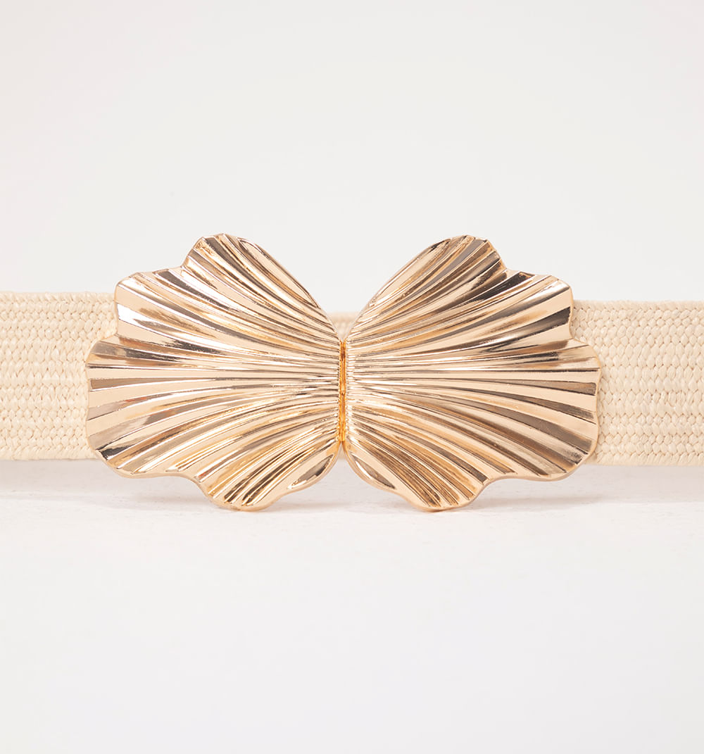 Correa elastico doble hebilla flor