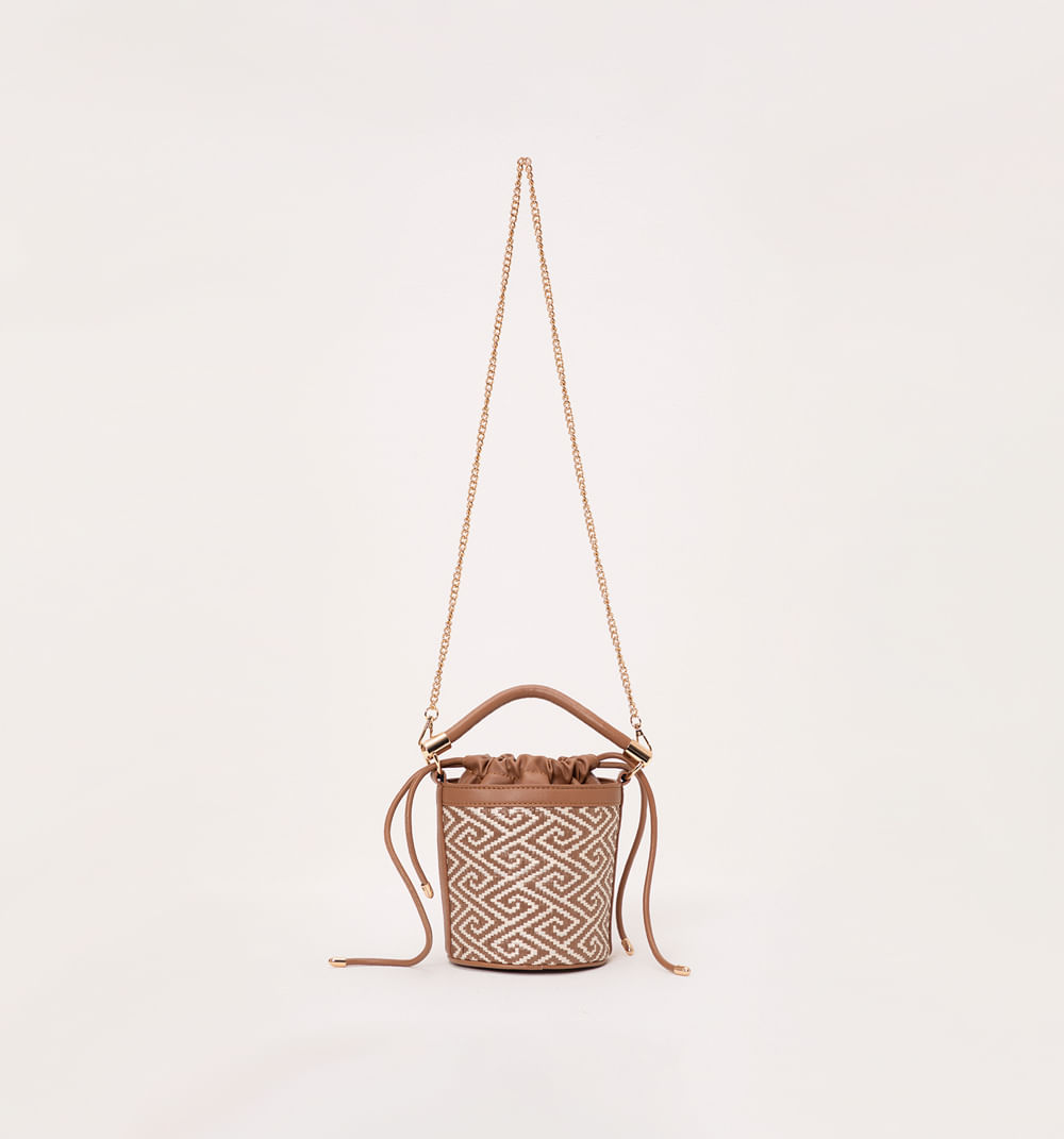 Bolso tipo bombonera textura etnica