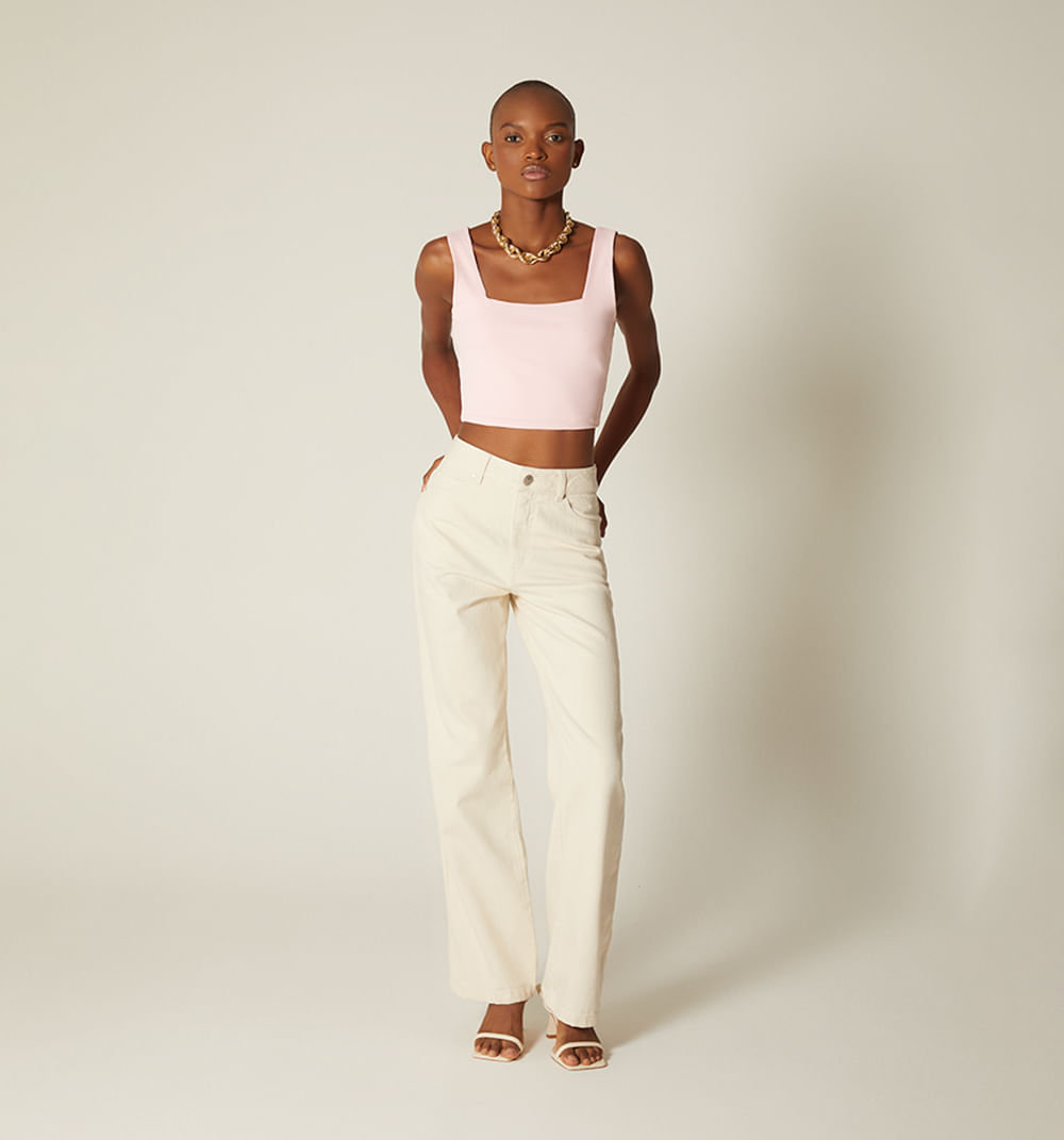 Blusa crop escote cuadrado