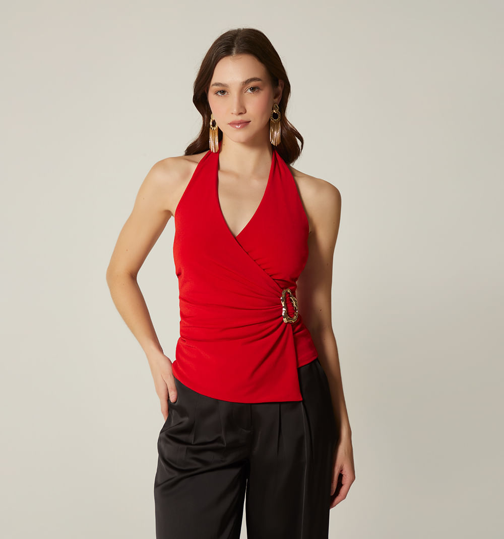 Blusa halter con insumo