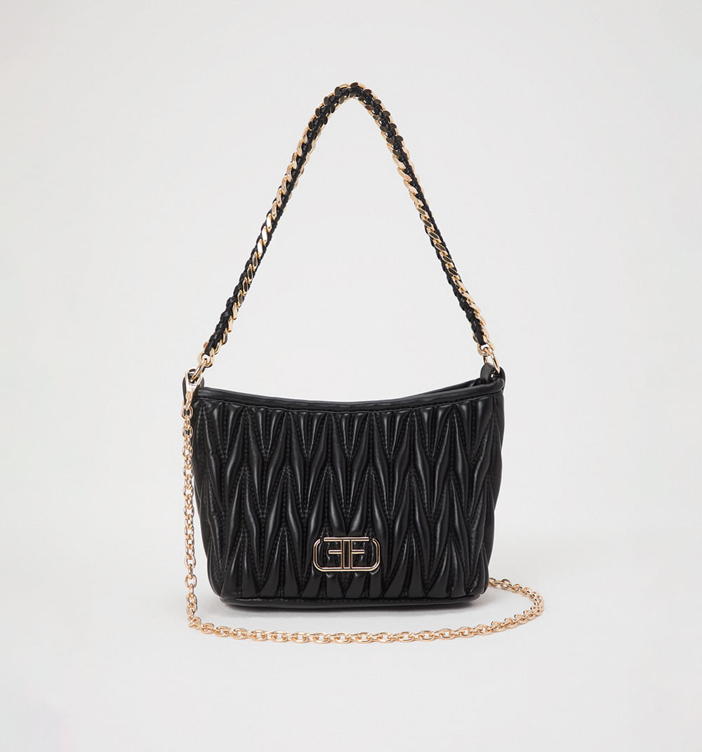 Bolso de hombro acolchado con asa cadena