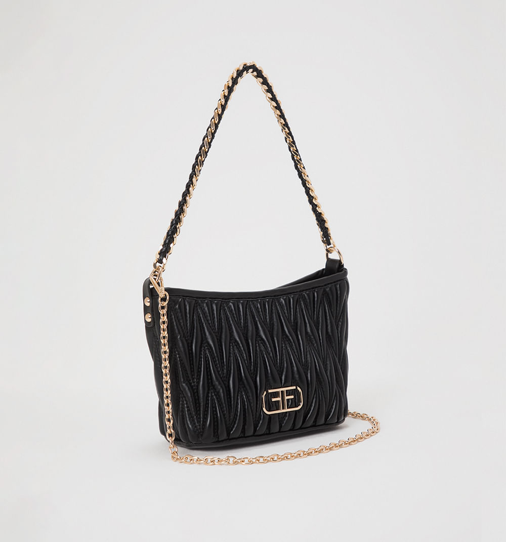 Bolso de hombro acolchado con asa cadena