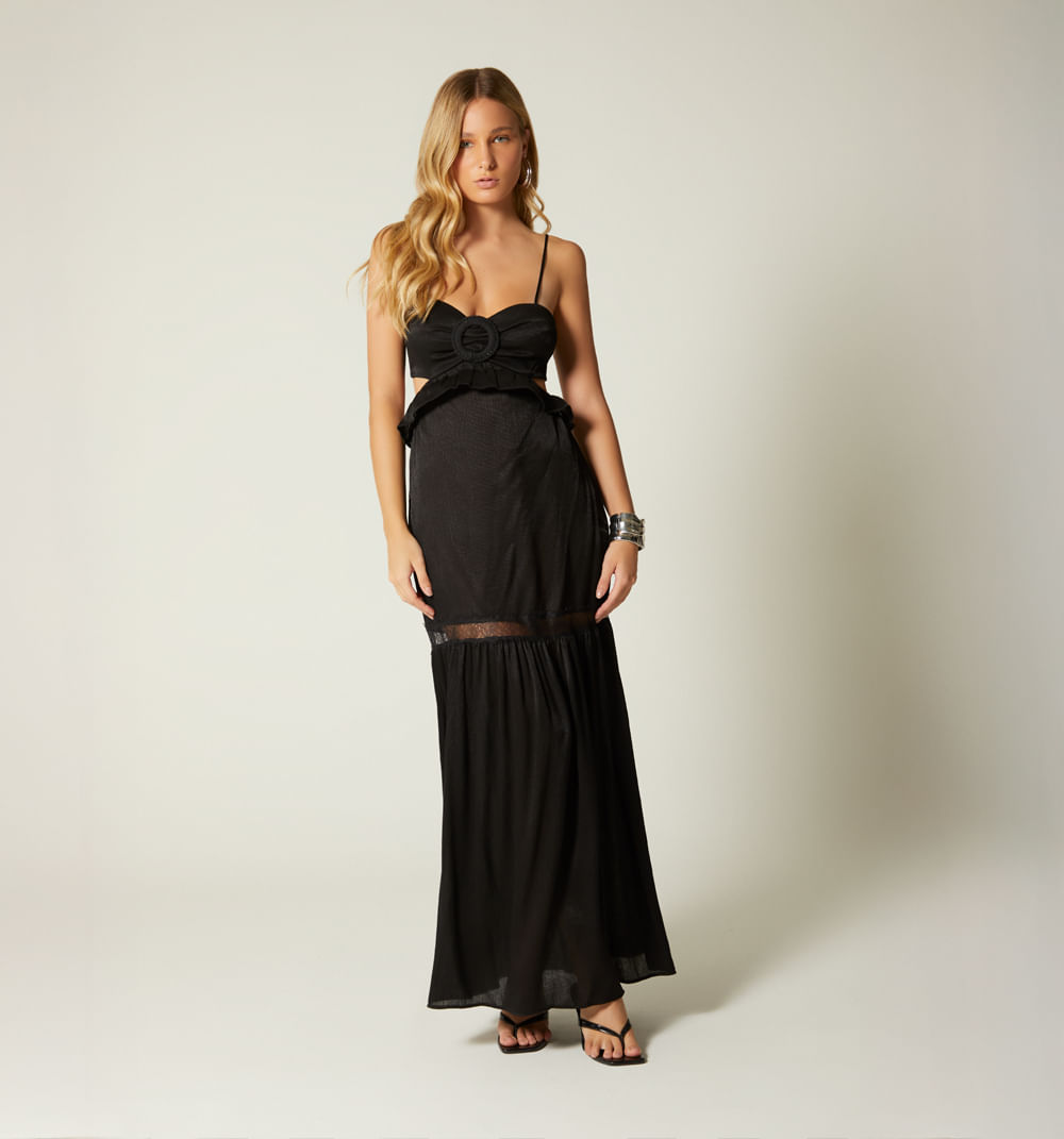 Vestido largo con hebilla