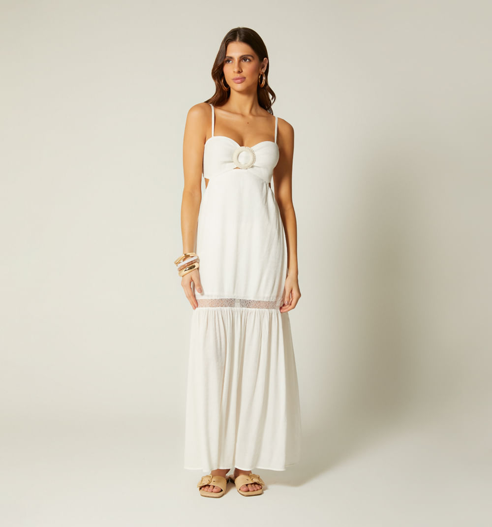 Vestido largo con hebilla