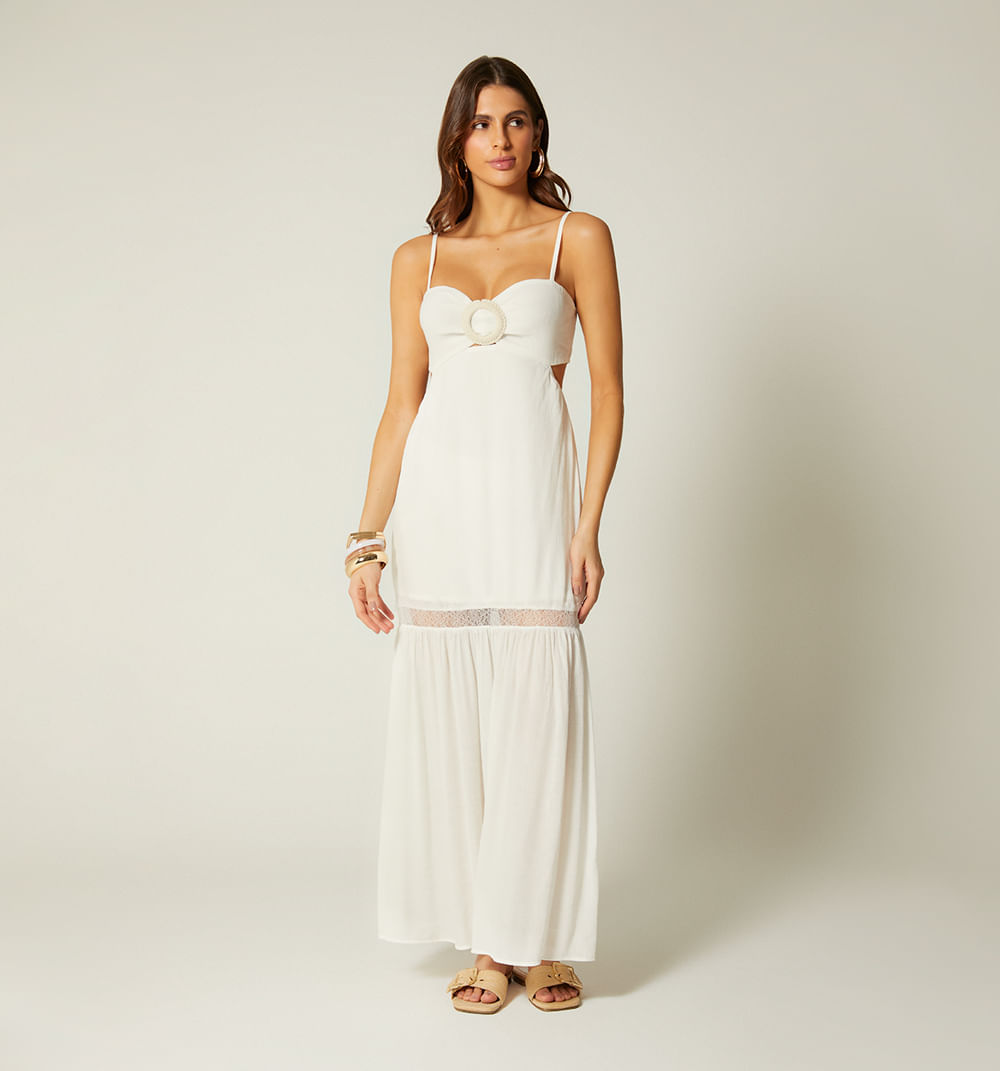 Vestido largo con hebilla