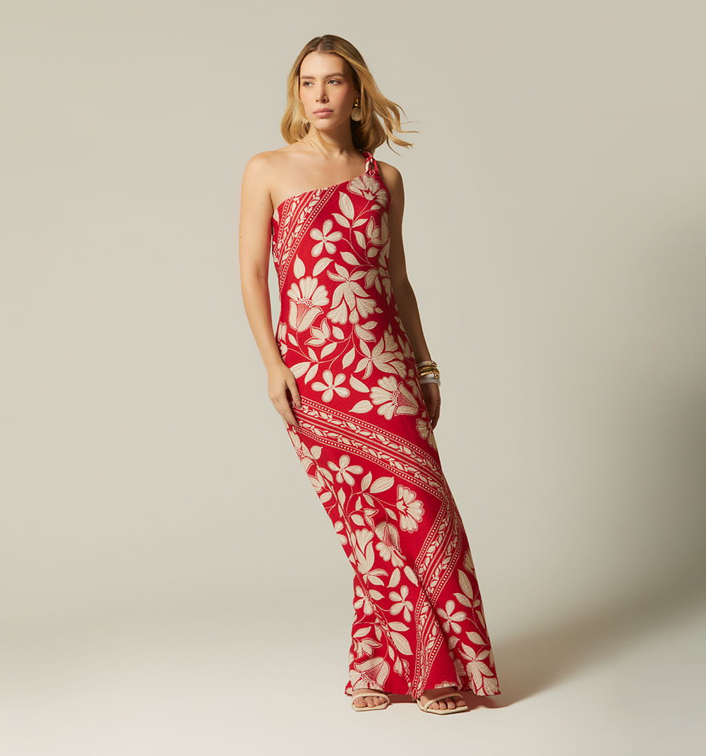 Vestido largo un solo hombro