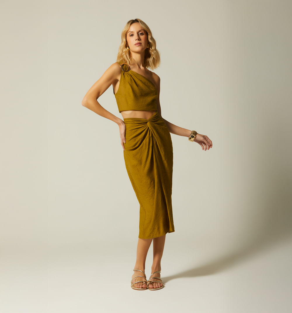 Falda midi entorchada