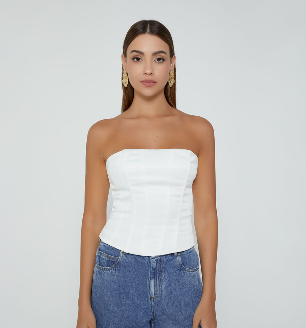 Blusa estraple  tipo corset