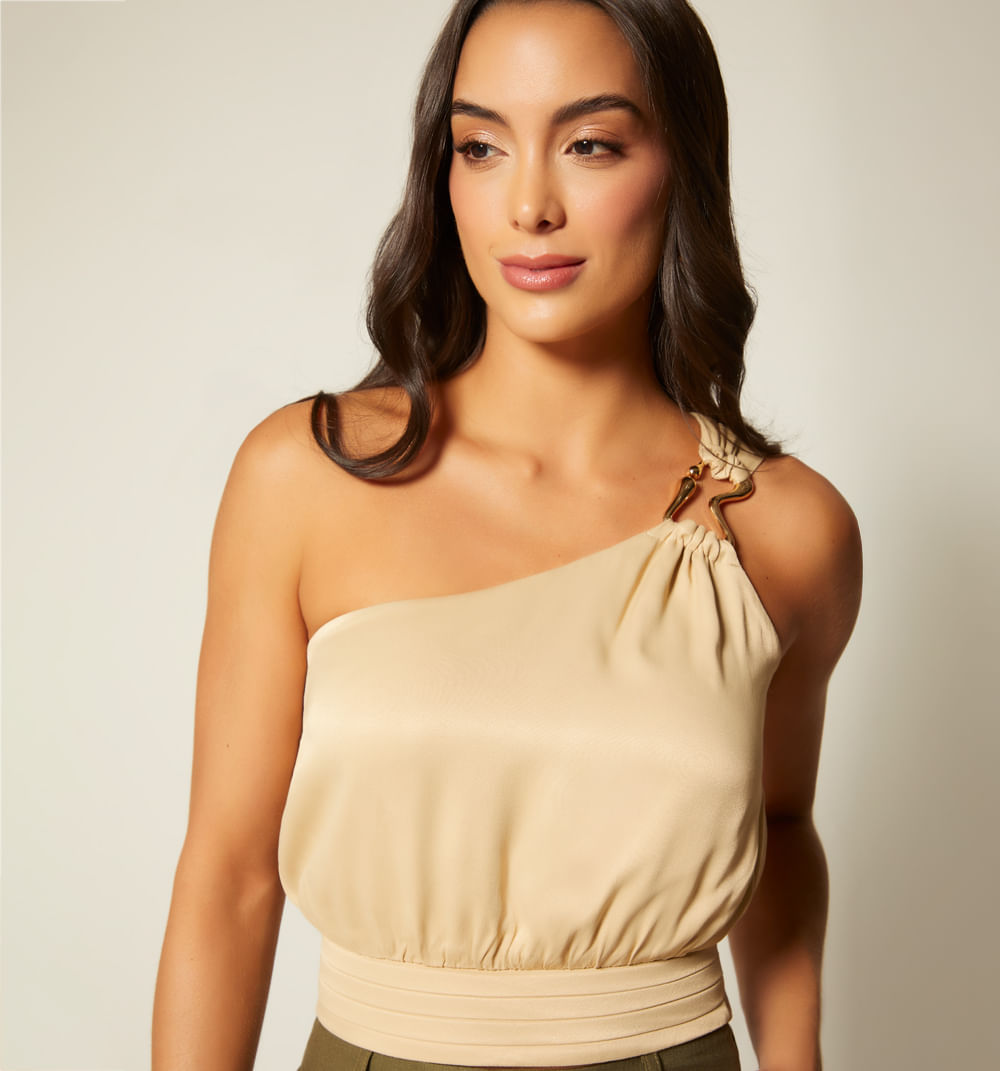 Blusa asimetrica amarre lateral