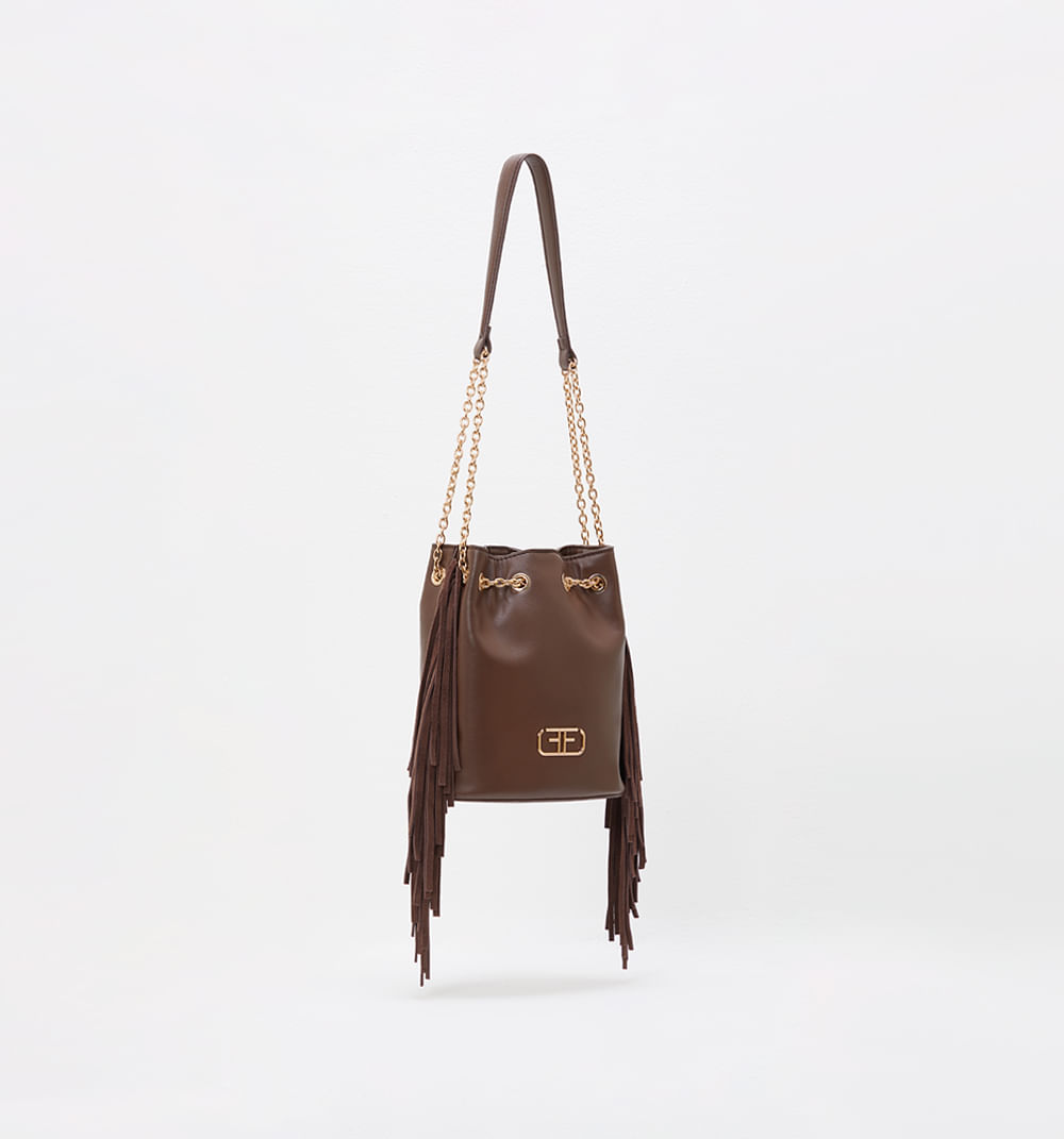 Bolso de hombro  con flecos