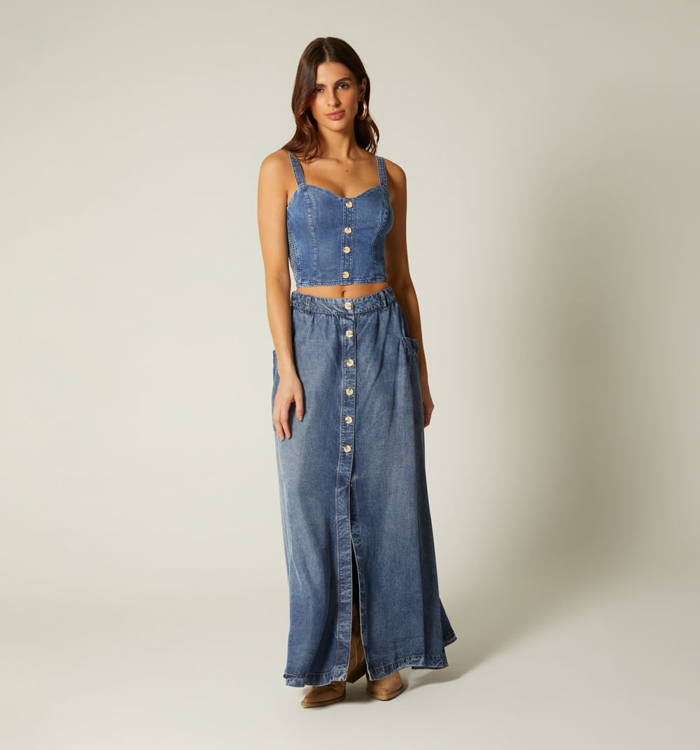 Blusa tiras con ruchado en costado