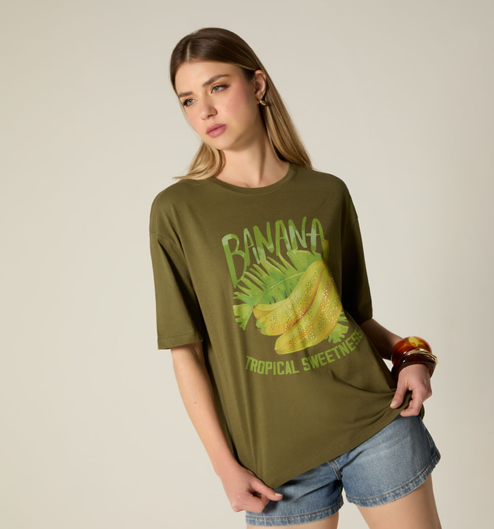 Camiseta oversize estampada