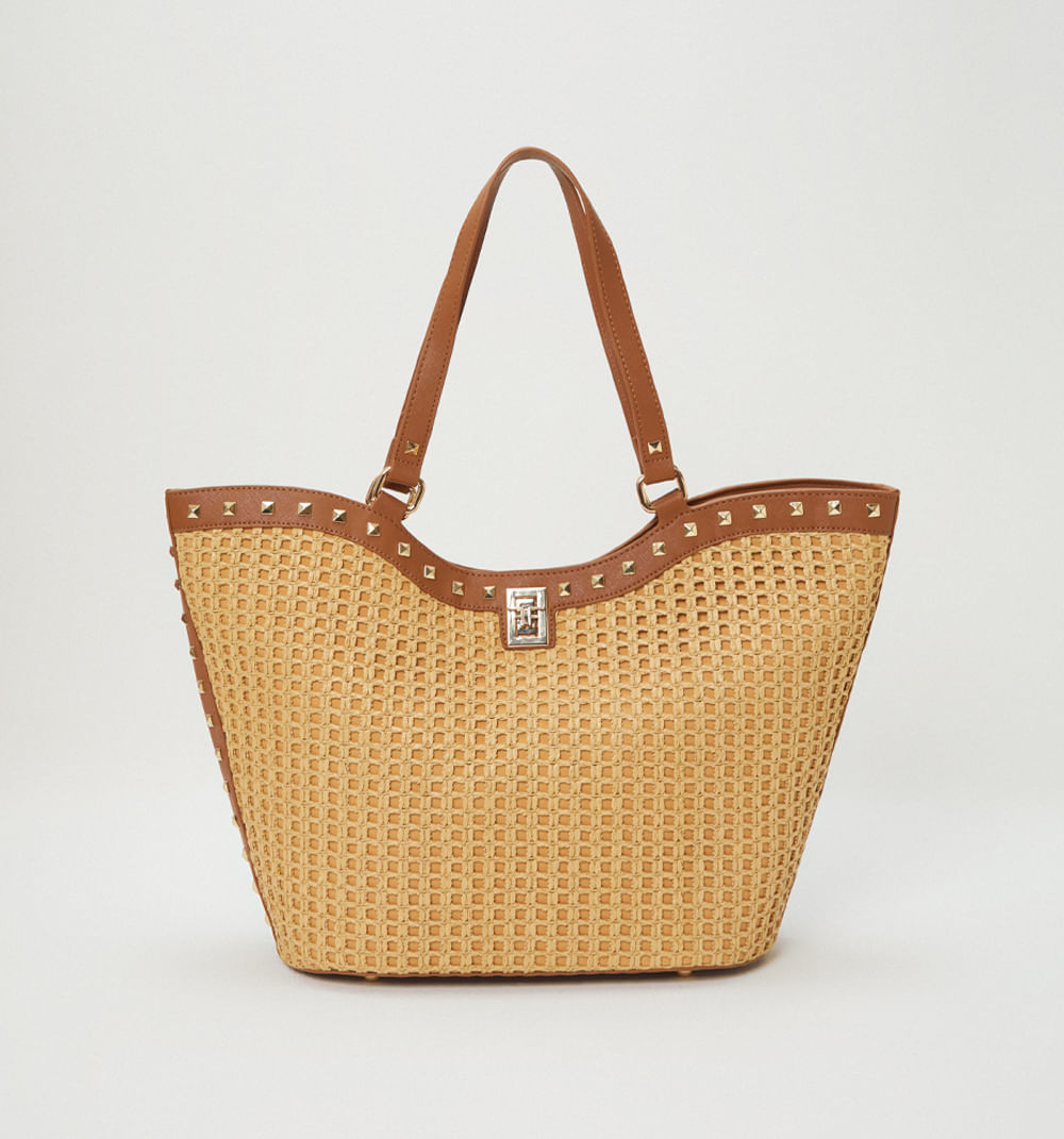 Bolso de hombro costero con taches