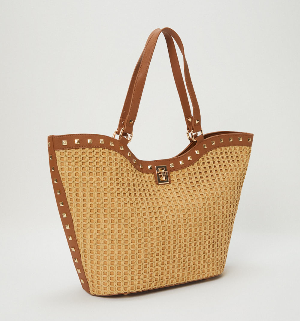 Bolso de hombro costero con taches