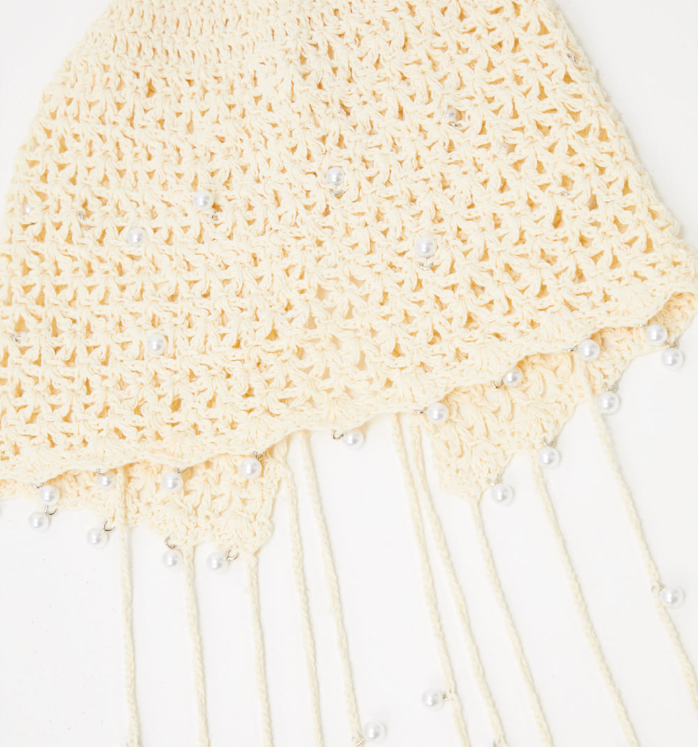 Gorro tejido perlas