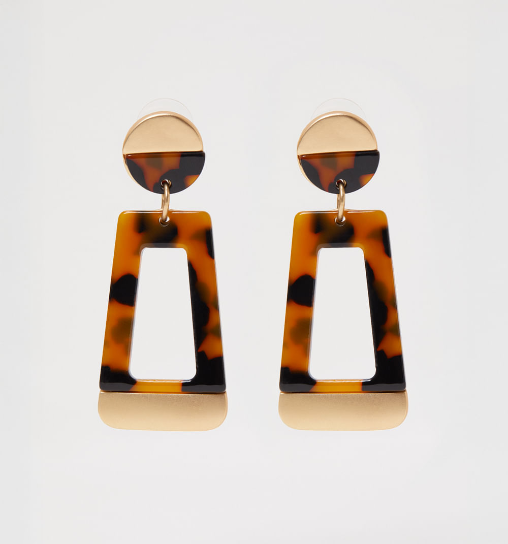 Aretes  resina estampado animal