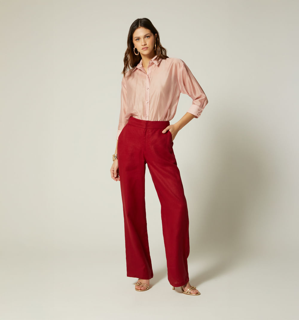 Pantalon tiro alto bota recto