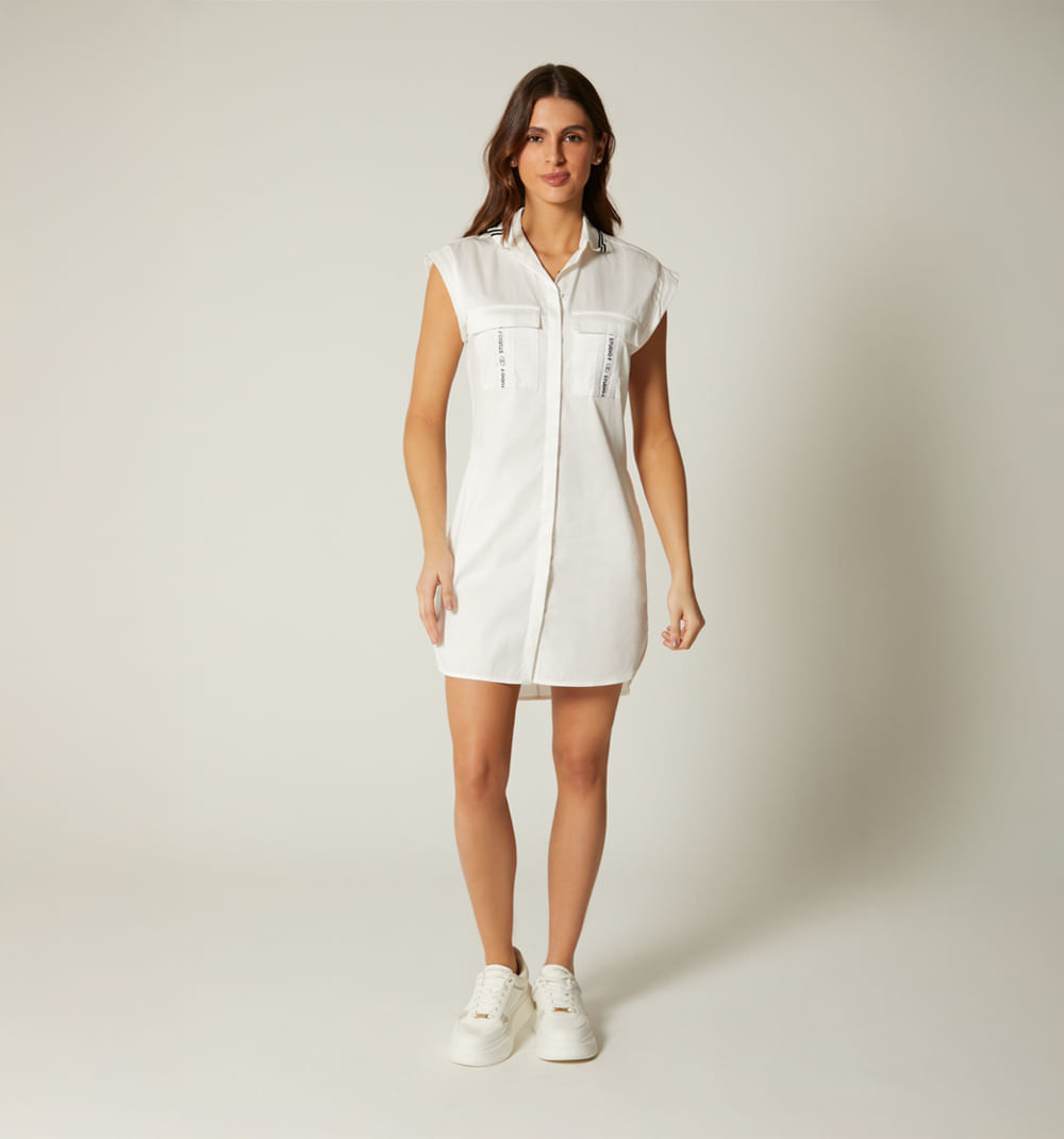 Vestido corto bolsillos y almilla