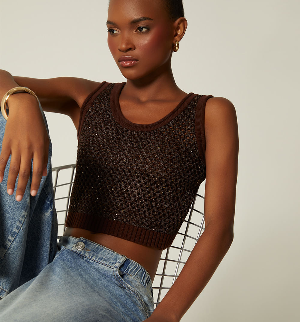 Blusa corta en malla
