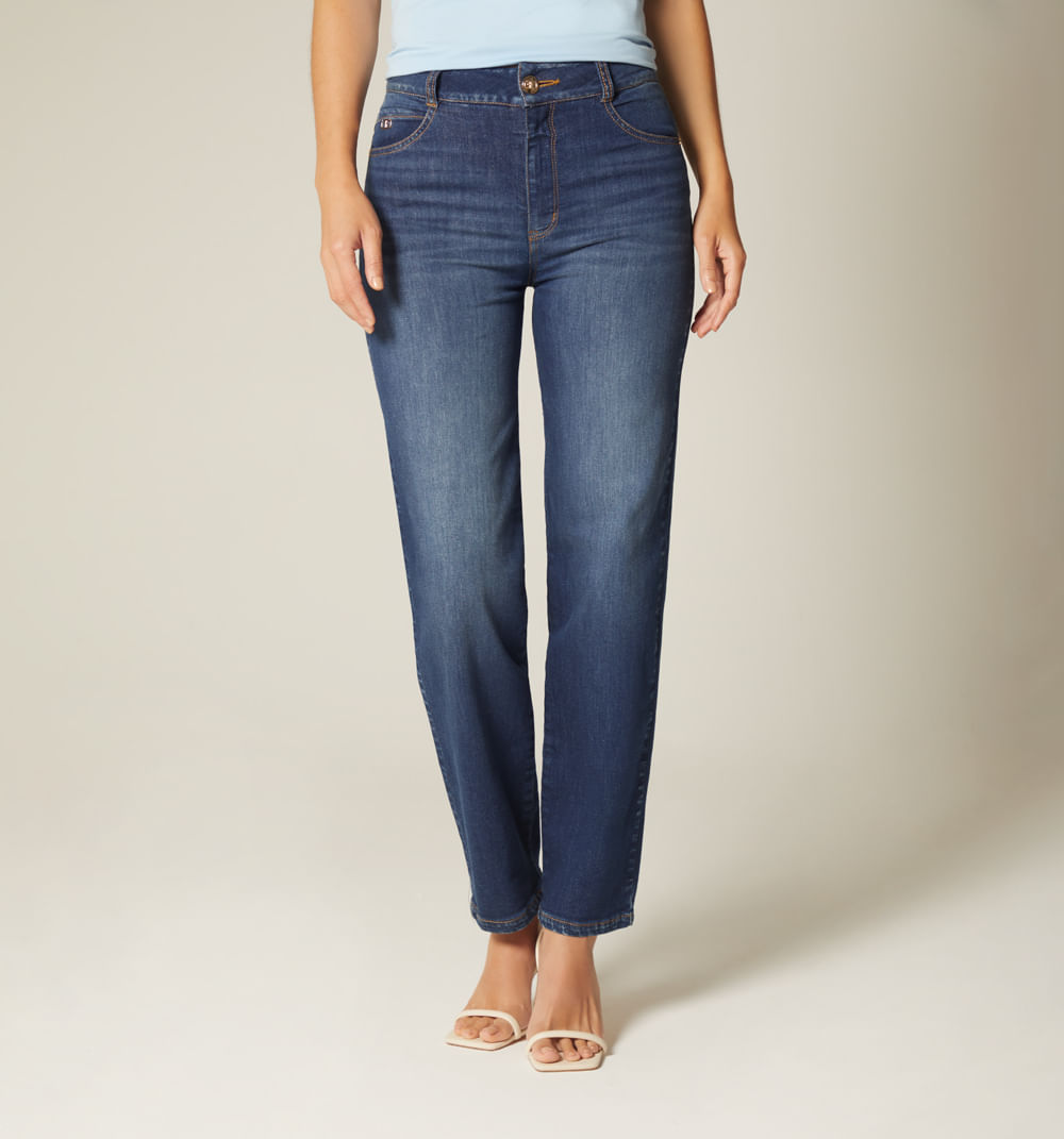 Jean skinny tiro alto cinco bolsillos