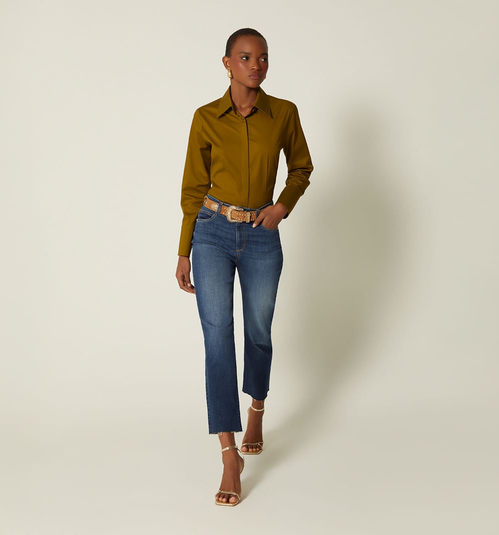 Camisera basica manga larga entallada