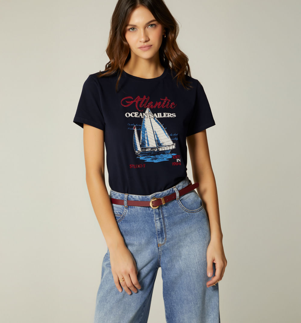 Camiseta estampado con hot fix