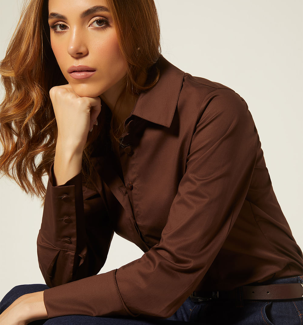 Camisera basica manga larga entallada