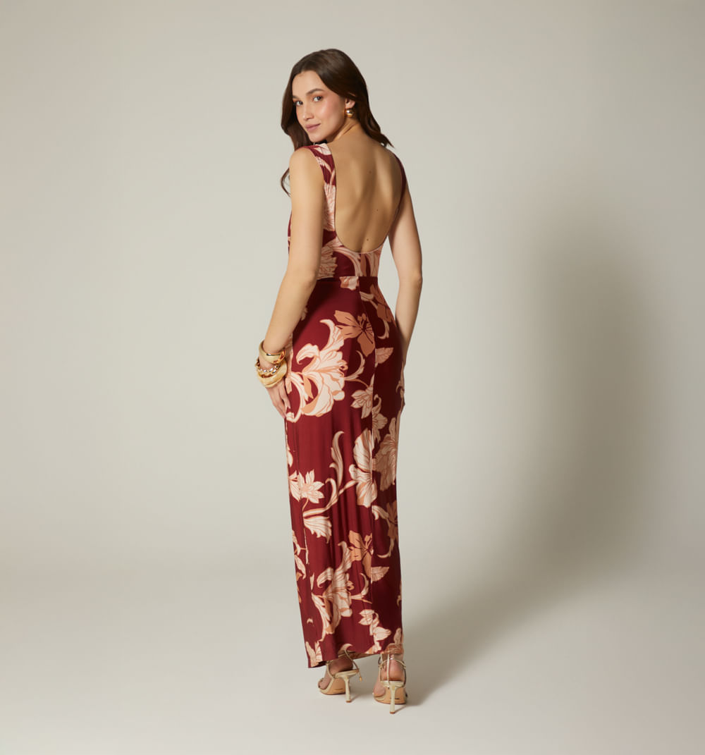 Vestido largo manga sisa