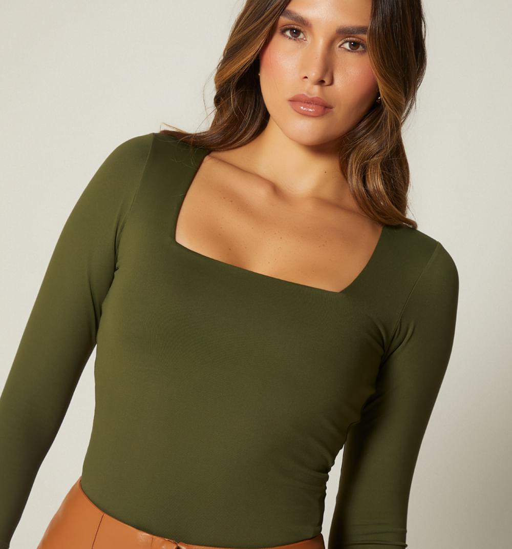Blusa escote cuadrado  manga 3/4